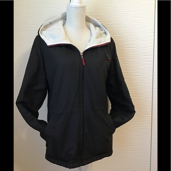 Weatherproof Jackets & Blazers - Weatherproof Black / White Fleece Coat Jacket